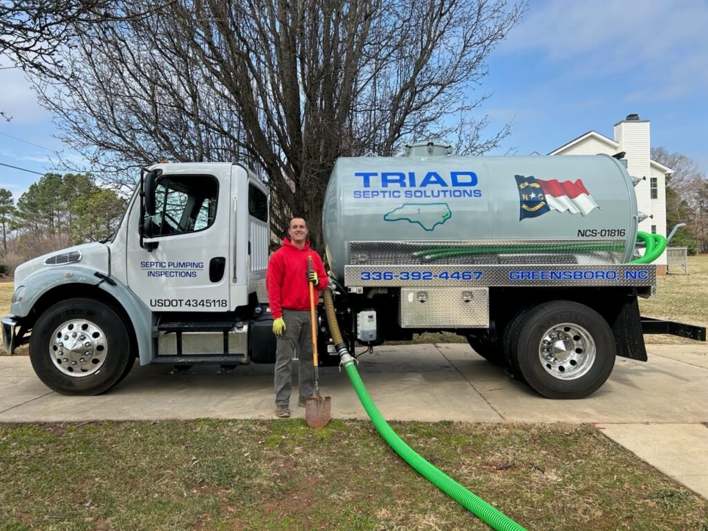 Spence with truck - Triad Septic Solutions